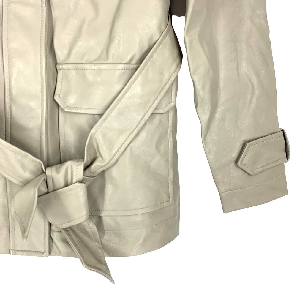 A New Day Faux Leather Jacket Tan Women’s Size Large NEW - Picture 5 of 11